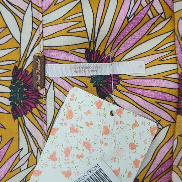 Free People Normani Printed Bias Skirt in Honey - Picture 6 of 9